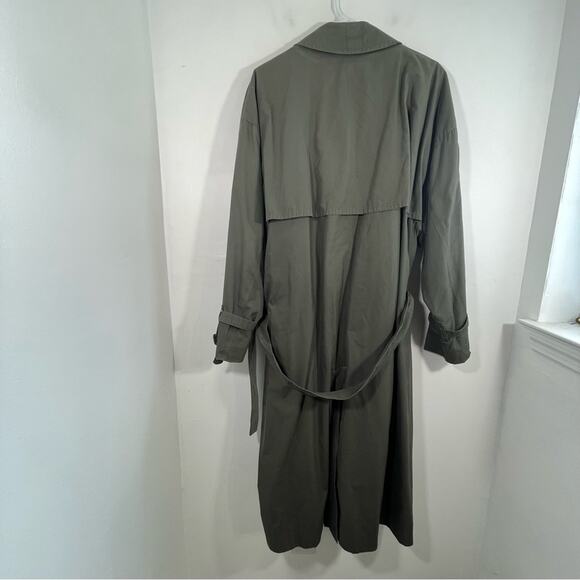 Vintage Burberry Olive Green Novacheck Wool Lined Trench Coat 40 Burberrys - Picture 8 of 16